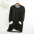 thumbnail image 2 of Chandail en Molleton Doublé Sherpa en Polaire pour Femmes, Chandail Chaud d'Hiver, Col Rond, Automne, Tunique de Détente, Rouge Melon D\'eau 2TG, 2 of 7