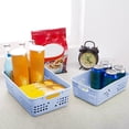 thumbnail image 3 of Plastic Storage Basket Small Desktop Storage Basket, Plastic European Blue Remote Control Storage Box, Household Drainage Basket, 3 of 6