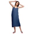 thumbnail image 4 of Moomaya Nuisette Unie à Bretelles Spaghetti pour Femmes Longueur Genou Robe de Nuit, 4 of 6