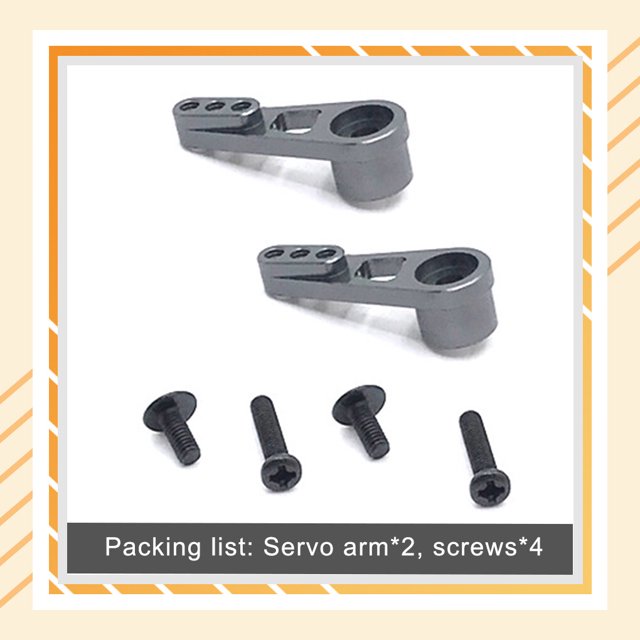 serony 2 Pièces RC Voiture Servo Bras Modèle Véhicule Métal Direction Bras Réparation Pièces de Rechange pour WL Jouet A949 Noir Gris