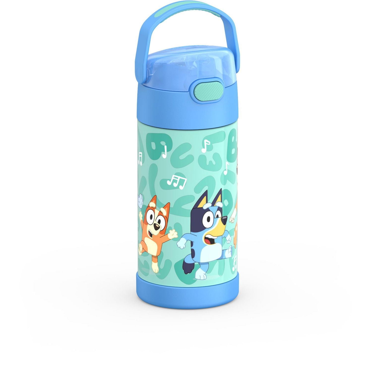 Thermos Kids Bouteille d'eau isolée sous vide avec paille rabattable, 355 ml, Bluey