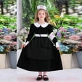thumbnail image 2 of Robes de Bal de Fin d'Année Formelles Noires pour Bébé, Robe de Soirée pour Enfants Garçon Fille, Manches Longues Courtes, Col Ras du Cou, Midi, Tenue de Soubrette, Déguisements de Cosplay, Robe, Robes de Retour à la Maison Enfant 2025 7 Ans, 2 of 7
