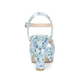 thumbnail image 2 of BLISSFUL STEP Women's Shoes Floral Pattern Platform Chunky Heel Open Toe Slingback Buckle Strap  Sandals Blue 8.5, 2 of 7