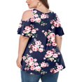 thumbnail image 3 of CHUANK Women‘s Plus Size Cold Shoulder Tunic Top Summer Short Sleeve Blouse, 3 of 7