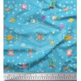 thumbnail image 1 of Soimoi Poly Georgette Fabric Fish,Shell & Starfish Ocean Print Sewing Fabric Yard 42 Inch Wide, 1 of 3
