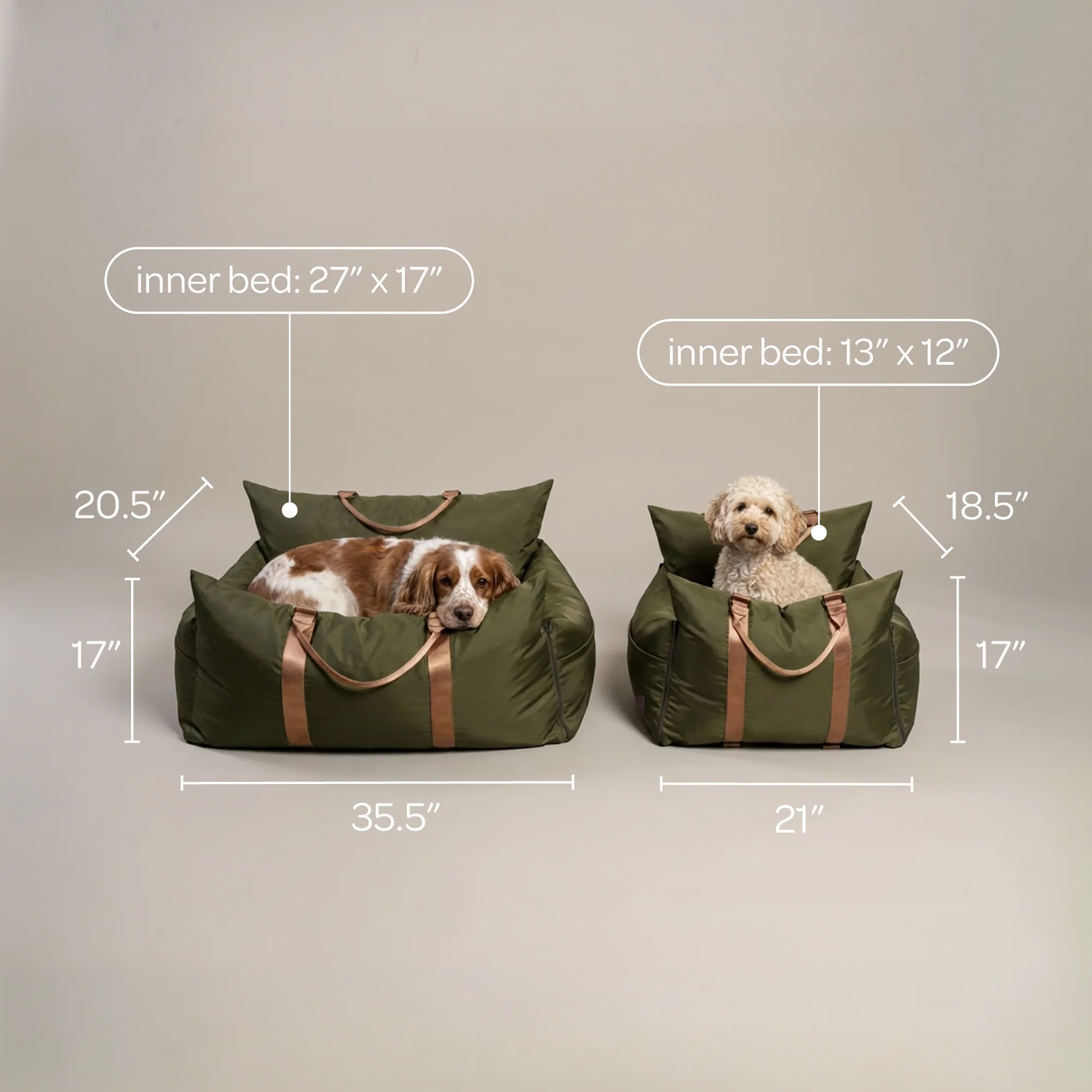 INSTACHEW Marco Dog Travel Pet Bed, Army
