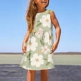 thumbnail image 2 of PMVFHDE Robe Florale Printemps Été pour Filles / Col Rond Sans Manches Tenue Décontractée / Tenue de Fête Légère pour Tout-Petits à Préadolescents 1reen, 7-8, 2 of 5