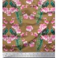 thumbnail image 1 of Soimoi Rayon Fabric Floral & Peacock Bird Fabric Prints by Yard 42 Inch Wide, 1 of 3
