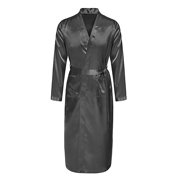 Ketyyh-chn99 Mens Cotton Robes, Lightweight Bathrobe with Hood, MEN'S SOLID COLOR THIN LOOSE LARGE SLEEVED SPRING AUTUMN SMOOTH BATHROBE Size for XL,Green