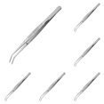 thumbnail image 1 of Pinces en Acier Inoxydable, Pinces Polyvalentes à Pointe Dentelée Courbée pour Machine à Coudre pour la Réparation d'Artisanat, Machine à Coudre, Outils pour Tamponner Perles Bijoux 1/2/3/4/5/6 Pcs, 1 of 8