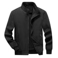 thumbnail image 1 of Cameland Men Big & Tall Jacket Zipper Pocket Ribbed Hem Non-hooded Sports Solid Top Coat, 1 of 8