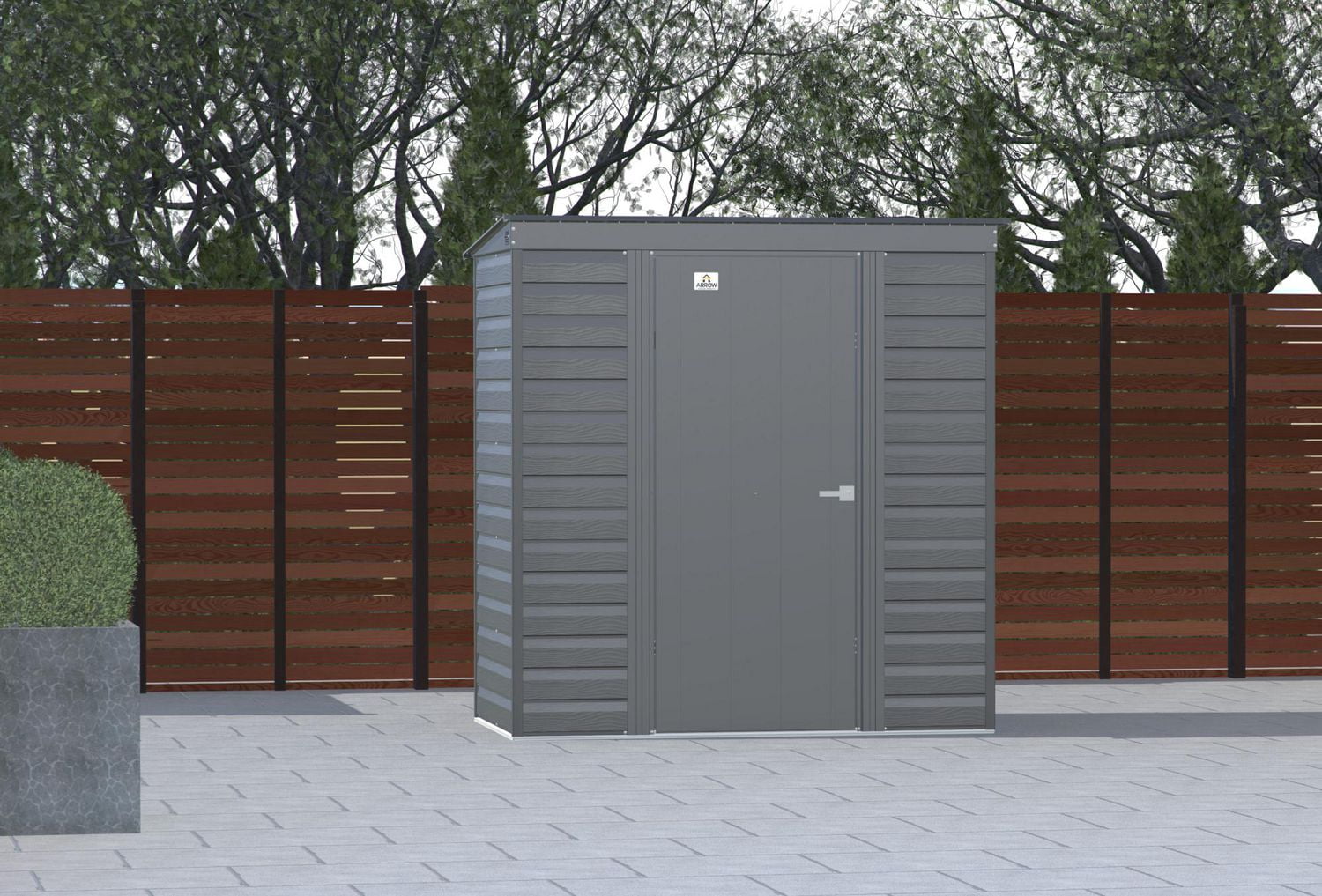 Arrow Select Steel Storage Shed, 6x4, Gris anthracite
