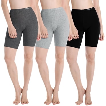 INNERSY Shorts Garçon Anti-Frottement pour Femmes en Coton Shorts d'Été sous Robe, Lot de 3 (Très Grand, Noir/blanc/nu)
