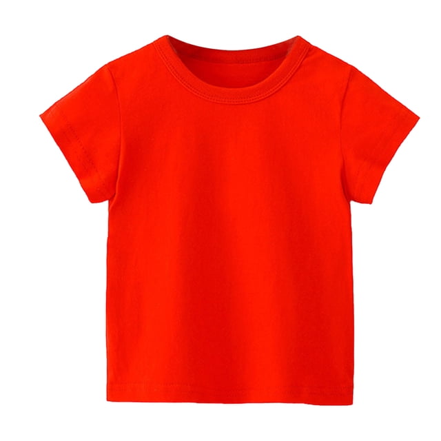 T-Shirt pour Garçons à Manches Courtes Uni Classique Été Décontracté