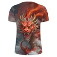 thumbnail image 4 of Qertyioot Été Mode Décontracté Hommes Col Rond Imprimé T-shirt Top Évacuation de l'Humidité Performance Manches Courtes, 4 of 5