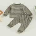 thumbnail image 4 of 0-3Y Toddler Baby Boy Clothing Striped Pattern Long Sleeve Tops+Harem Pants Spring Fall Outfits Green 2-3 Years, 4 of 7