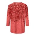 thumbnail image 4 of UPPADA 3/4 Chandails à Col Rond pour Femmes à Manches, Blouses Décontractées à Imprimé de Paillettes, Hauts Tendance à Coupe Ample, Chandails à Enfiler, Blouse à Manches Trois Quarts pour Femmes, Hauts Décontractés à Col Rond, Hauts à Manches 3/4 pour Femmes, Économie, 4 of 5