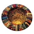 thumbnail image 1 of SIYTUAU 3D Optical Illusion Book Cave Round Area Rug Non Slip Floor Mat For Bedroom Study Library 47.2X47.2 Inches Velvet Soft Pile Polyester Fiber D, 1 of 5