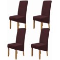 thumbnail image 1 of Large Size High Back Thicker Plush Dining Chair Covers Set of 6, Elastic Kitchen Chair Slipcovers Removable Nonslip for Hotel Dining Room Ceremony Banquet Wedding Party, 1 of 11