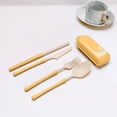 thumbnail image 1 of TIMIFIS Tableware Tableware Travel Utensil Set with Case, Whea-T Straw Reusable Spoon Straw Forks Tableware, Portable Cutlery Travel Picnic Camping Or Daily Use Kitchen Gadgets, 1 of 7