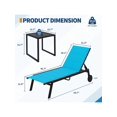 thumbnail image 4 of Bingirl Home Outdoor Lounge Chairs With Wheels Adjustable Backrest Poolside Loungers Patio Chaise Lounge Chairs With Side Table Set Of 3, 4 of 8