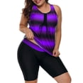 thumbnail image 1 of Women's Plus Size Rash Guard Capris Tankini Athletic Swimwear, 1 of 6