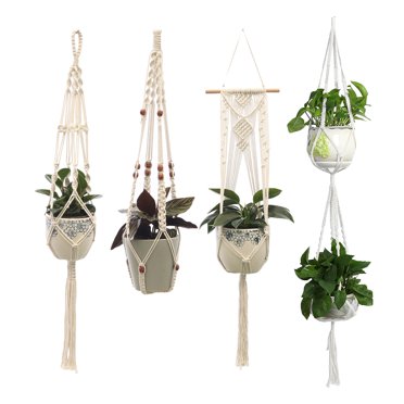 4 Pcs/set Indoor Outdoor Wall Hanging Planter plant pot holder Basket Balcony Patio Garden Flower Plant Pot Holder Home Decor
