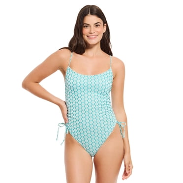 Summer Flirtt Maillot de bain une pièce froncé pour femme avec liens sur les côtés
