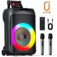 thumbnail image 1 of JYX Haut-Parleur Bluetooth, Caisson de Basses 12 Pieds', Haut-Parleur de Fête Portable avec Roues, Basses Profondes, Système PA avec 2 Micros Sans Fil pour Fête, 1 of 10
