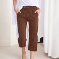 thumbnail image 2 of Women Fashion High Waisted Wide Leg Pants Drawstring Elastic Trousers Comfy Straight Leg Long Pants With Pockets Features, 2 of 5
