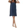 thumbnail image 2 of INSPIRE CHIC Women's Terry Wrap Bathrobe Spa Robe for Gym Pool Shower Bath Towel Robe Shower Dress XS Navy, 2 of 6
