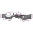 thumbnail image 4 of vidaXL Salon de Jardin 10 Pcs avec Coussins Brun en Rotin Poly, 4 of 5