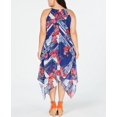 thumbnail image 2 of Inc Concepts Robe Midi Asymétrique Florale pour Femmes, Marine, 0X, 2 of 3