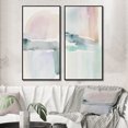 thumbnail image 1 of Designart "Pastel Tranquility in Serene Shades I" Abstract Liquid Ink Framed Wall Art Set Of 2 - Modern Blue Frame Gallery Set For Office Decor, 1 of 6