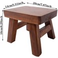 thumbnail image 2 of Small Wooden Step Stool For Kids, Non-Slip Square Seat For Kitchen, Bathroom (Dark Coffee), 2 of 5