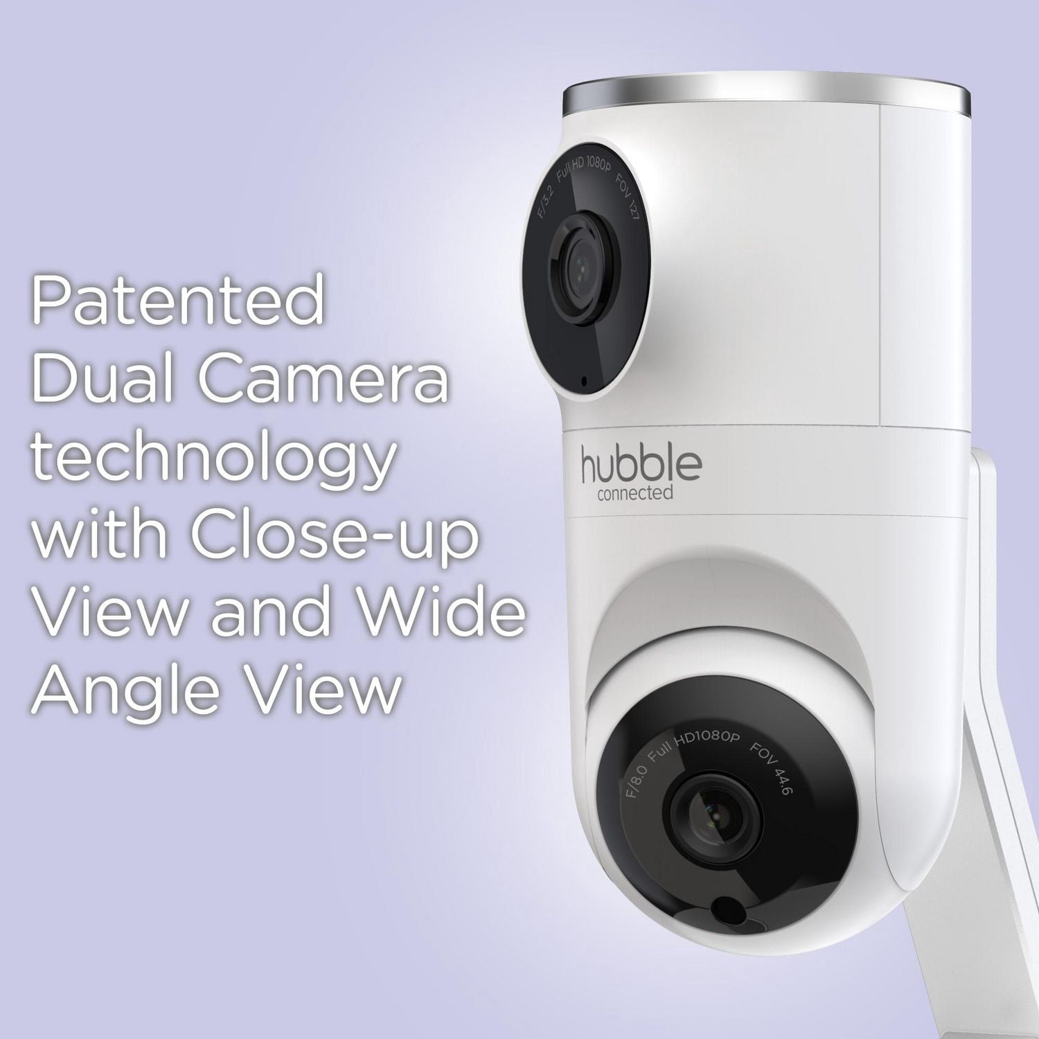 Hubble Connected Nursery Pal Dual Vision Cam, Smart HD Dual Camera Baby Monitor with Motion Tracking & Sleep Routine Management - White