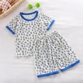 thumbnail image 3 of PMVFHDE Ensemble T-Shirt à Manches Courtes et Shorts Imprimé Dessin Animé pour Garçons, Col Rond Mignon avec Pantalon Assorti Tenue Décontractée pour Temps Chaud 2 Pcs Z25024A-Bleu, 5-6 Ans, 3 of 3