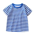 thumbnail image 1 of WRKEKC T-Shirts pour Garçons, Hauts d'Été pour Garçons, T-Shirts de Sport à Manches Courtes Décontractés d'Été pour Enfants à Col Rond à Rayures Imprimées, 1 of 5