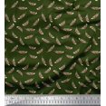 thumbnail image 1 of Soimoi Green polyester Crepe Fabric Eagle Feather Decor Fabric Printed Yard 42 Inch Wide, 1 of 3