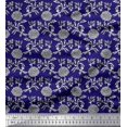 thumbnail image 1 of Soimoi Rayon Fabric Leaves & Floral Block Print Sewing Fabric Yard 42 Inch Wide, 1 of 3
