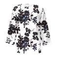 thumbnail image 5 of Hauts d'Été pour Femmes 2023 Mode Féminine Manches Trois-Quarts Col Rond Rétro Imprimé de Pâques Hauts Amples Blouse Bohème T-Shirt Grande Taille pour Femmes, 5 of 5