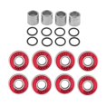 thumbnail image 1 of 8pcs/SET Premium Skateboard Beas, Pro Longboard Beas, 608, ABEC-11 Double Wheel Bea Replacement - Red, 1 of 8