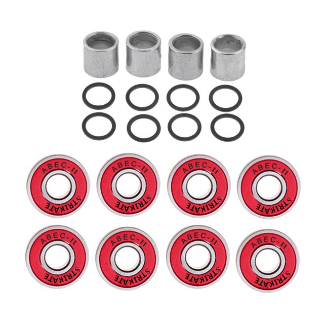 8pcs/SET Premium Skateboard Beas, Pro Longboard Beas, 608, ABEC-11 Double Wheel Bea Replacement - Red