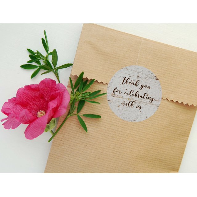 Darling Souvenir MADE WITH LOVE Rustic WoodTheme - 2" CustomStickersPremium 80 Self-AdhesiveRoundLabels, Personalized Wedding Party FavorStickers/RoundEnvelope Seal