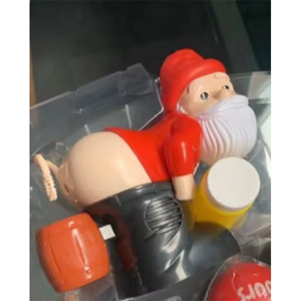 Machine à Bulles Du Père Noël – Jouet Farceur De Noël – Bouton-poussoir – Piles AA – Idéal Pour Fêtes Et Carnavals