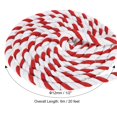 thumbnail image 2 of Unique Bargains 1/2Inch x 20Feet Natural Twisted Cotton Rope 3 Strand Tug of War Rope with Sealing Tape Red White, 2 of 6