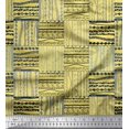 thumbnail image 1 of Soimoi Yellow Modal Satin Fabric Geometric African Print Fabric by the Yard 42 Inch Wide, 1 of 3