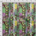 thumbnail image 4 of oneOone Viscose Jersey Green Fabric Asian Mix Floral Craft Projects Decor Fabric Printed By The Yard 60 Inch Wide, 4 of 4