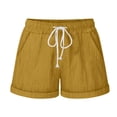 thumbnail image 1 of Dealovy Womens Cotton Linen Shorts Drawstring High Rise Solid Color Summer Lighjtweight Beach Shorts, 1 of 6