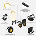 thumbnail image 2 of AKDSteel 4-Wheel Convertible Hand Truck, 2-In-1 Platform Dolly With Solid Tires, Switches Between 2-Wheel Dolly Cart And 4-Wheel Push Cart For Moving In Warehouse, Garden Or Grocery, 2 of 8